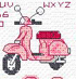 Fancy stitching a pink scooter with Maria Diaz?